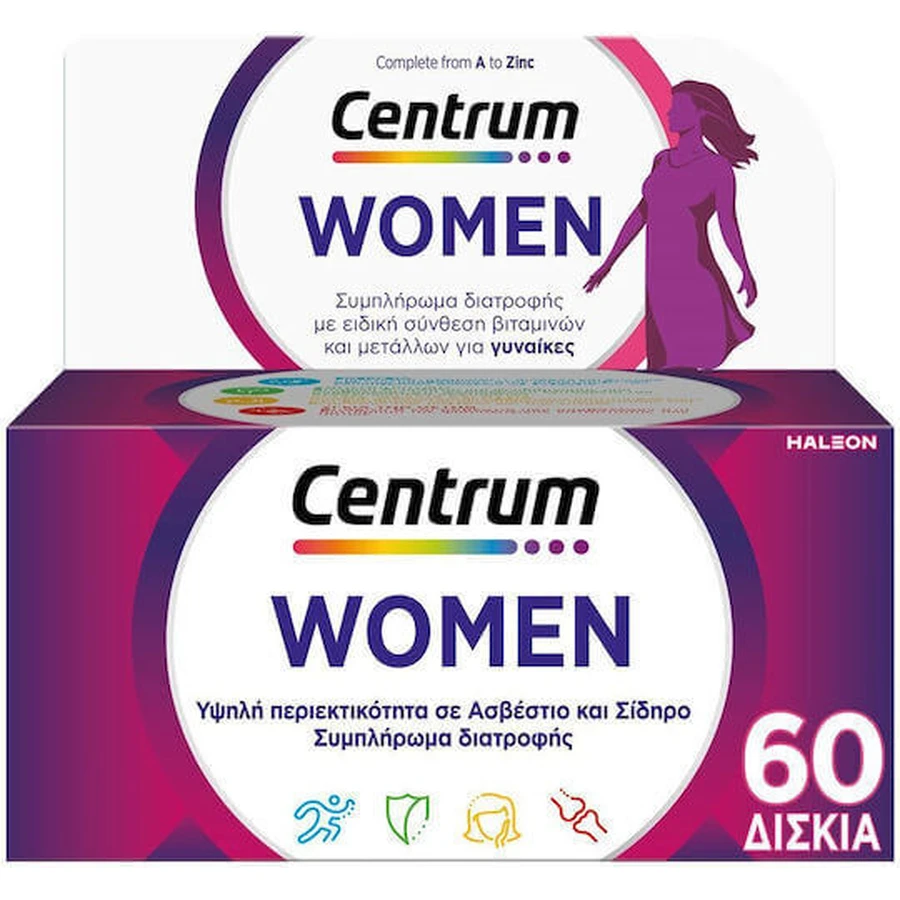 Полівітамінний комплекс Centrum Women для жіночої енергії та зміцнення імунітету 60 таблеток: ціни та характеристики