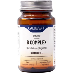 Quest Mega B-100 Timed Release Vitamin for Energy, Immune & Nervous System Support 30 Tablets