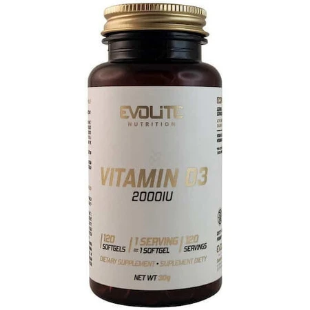 Evolite Vit D3 Вітамін для підтримки імунітету та здоров'я яєць 2000iu 120 м'яких гелів: ціни та характеристики