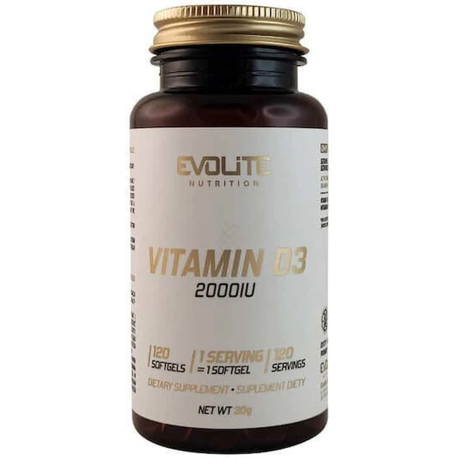 Evolite Vit D3 Вітамін для підтримки імунітету та здоров'я яєць 2000iu 120 м'яких гелів: ціни та характеристики