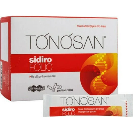Мультивитамины UNI-PHARMA Tonosan Sidiro Folic для энергии, укрепления иммунной системы и здоровья яиц 20 x 1 пакетик: цены и характеристики