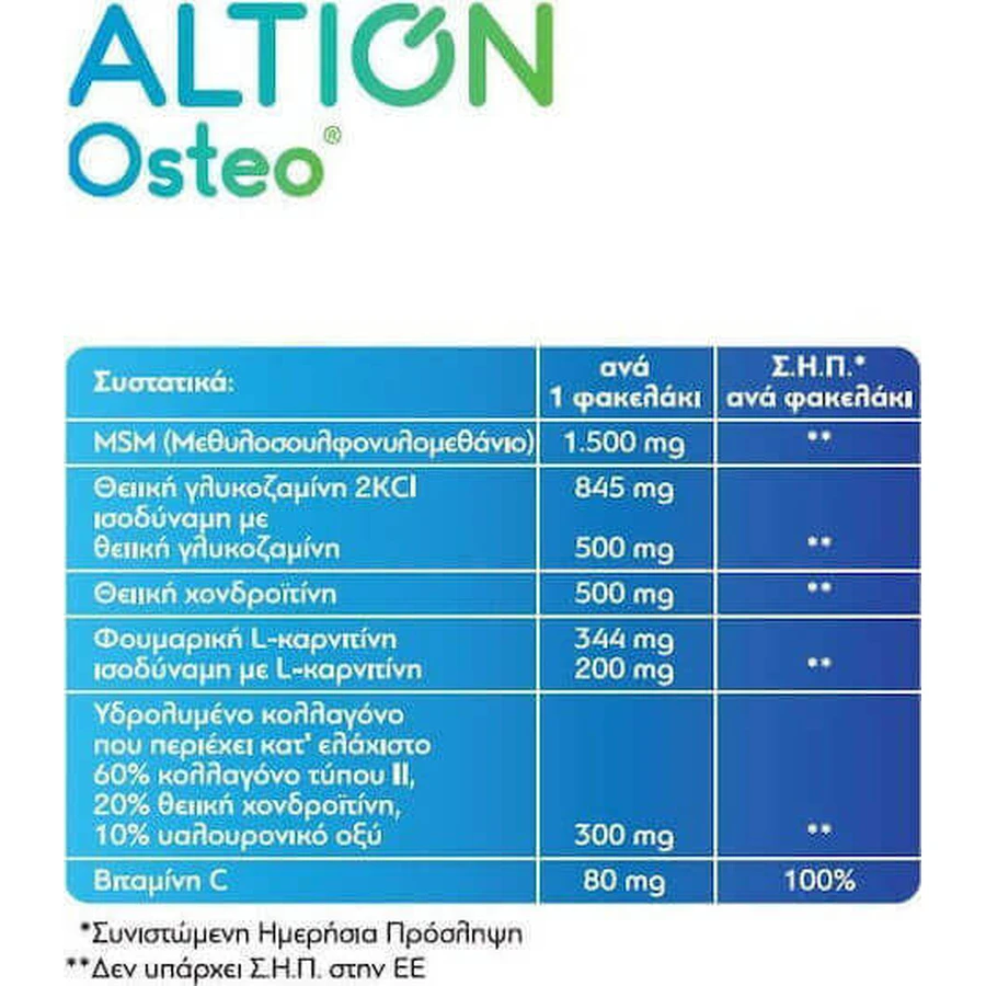 Altion Osteo Joint & Bone Health Supplement 30 пакетиков Orange: цены и характеристики