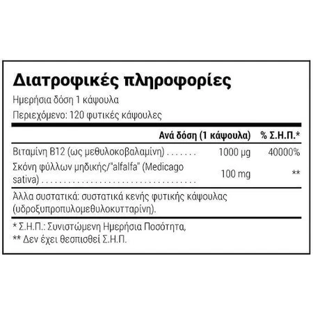 Natural Doctor B12 Active & Alpha Альфа-витамин для здоровья нервной системы 120 растительных капсул: цены и характеристики