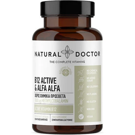 Natural Doctor B12 Active & Alpha Альфа-витамин для здоровья нервной системы 120 растительных капсул: цены и характеристики