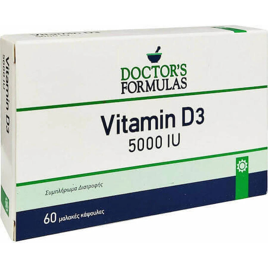 Doctor's Formulas Вітамін D3 Вітамін для зміцнення імунної системи та здоров'я яєць 5000iu 60 м'яких гелів: ціни та характеристики