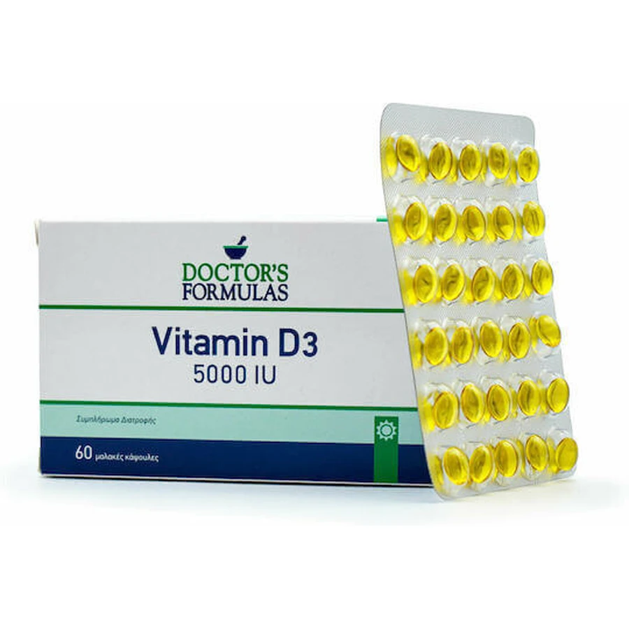Doctor's Formulas Вітамін D3 Вітамін для зміцнення імунної системи та здоров'я яєць 5000iu 60 м'яких гелів: ціни та характеристики