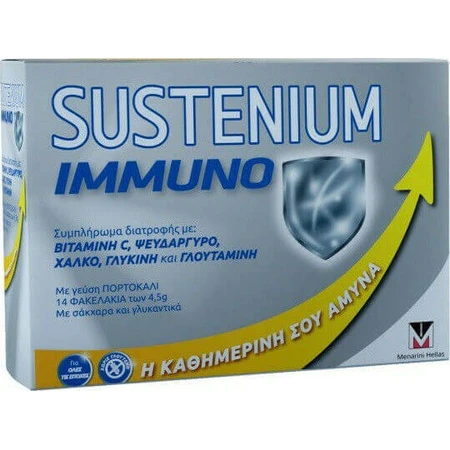 Menarini Sustenium Immuno Boosting Supplement 14 пакетиков Апельсин: цены и характеристики