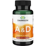Swanson Vitamins A & D Мультивітаміни для шкіри та здоров'я яєць 250 м'яких гелів