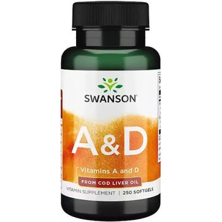 Swanson Vitamins A & D Мультивітаміни для шкіри та здоров'я яєць 250 м'яких гелів