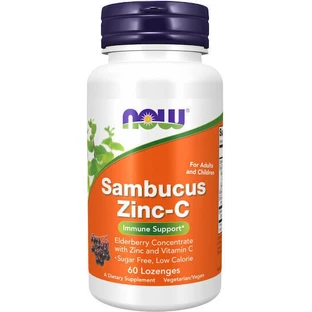 Now Foods Sambucus Sambucus Zinc-C Immune System Strengthening Supplement 60 сублингвальных таблеток