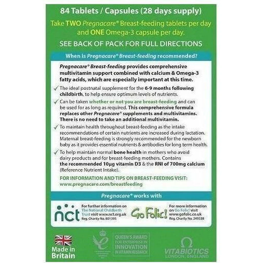 Vitabiotics Pregnacare Breast Feeding 700mg Pregnancy Supplement 56 tabs 28 caps: цены и характеристики