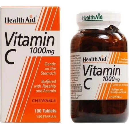 Health Aid Vitamin C Rosehip & Acerola 1000mg 100tabs Витамин C для поддержки иммунитета, кожи и антиоксидантного действия 500mg 100 жевательных таблеток: цены и характеристики