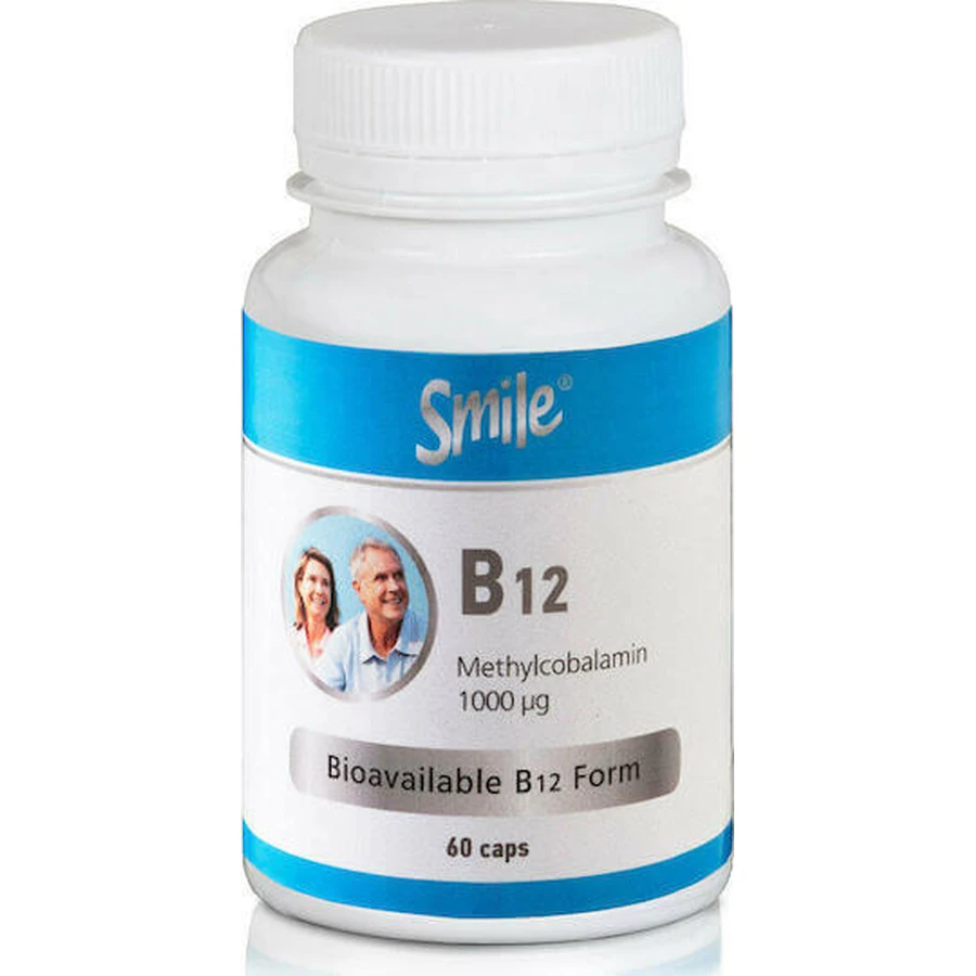 AM Health Smile Smile B12 Вітамін для здоров'я нервової системи 1000мкг 60 капс.: ціни та характеристики