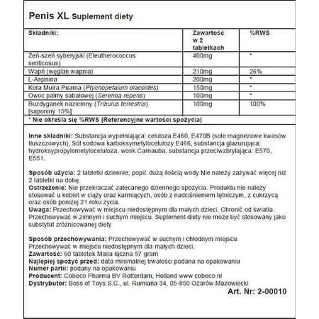 Cobeco Pharma Penis XL добавка для підвищення тестостерону 60 капс.: ціни та характеристики