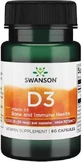 Swanson Vitamin D3 1000iu Високоефективний вітамін для зміцнення імунної системи та здоров'я яєць 1000iu 60 капс.