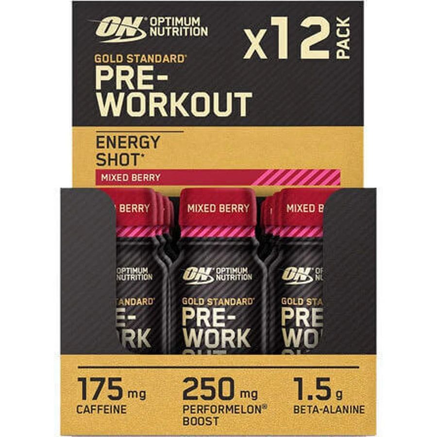 Optimum Nutrition Золотий стандарт передтренувальний коктейль 12 х 5 мл Мікс ягід: ціни та характеристики