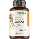 WeightWorld Органічна куркума з імбиром та чорним перцем 180 капсул