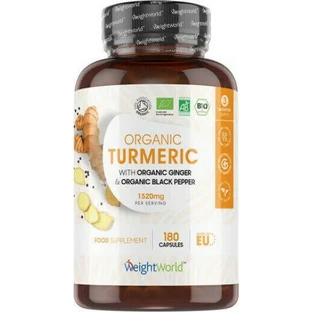 WeightWorld Органічна куркума з імбиром та чорним перцем 180 капсул