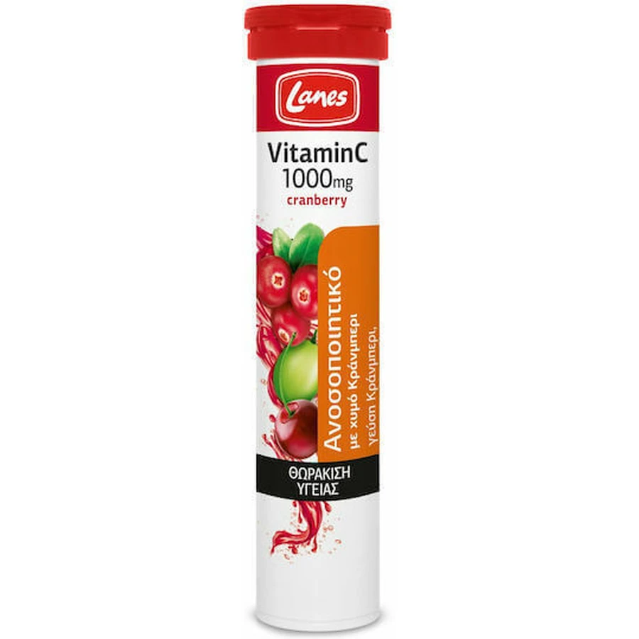 Lanes Vitamin C Eff Вітамін для зміцнення імунної системи, шкіри та антиоксидантної дії 1000мг журавлина 20 табл. еф.: ціни та характеристики