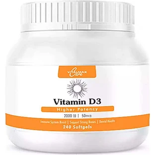 Vitalmaxx Вітамін D3 Вітамін для підтримки імунітету та здоров'я яєць 2000iu 240 м'яких гелів