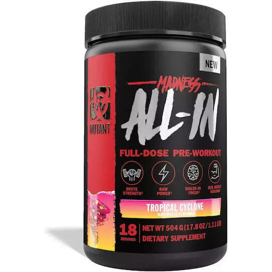 Mutant Madness All-In Full Dose Pre Workout Pre Workout Supplement 504gr Tropical Cyclone: цены и характеристики