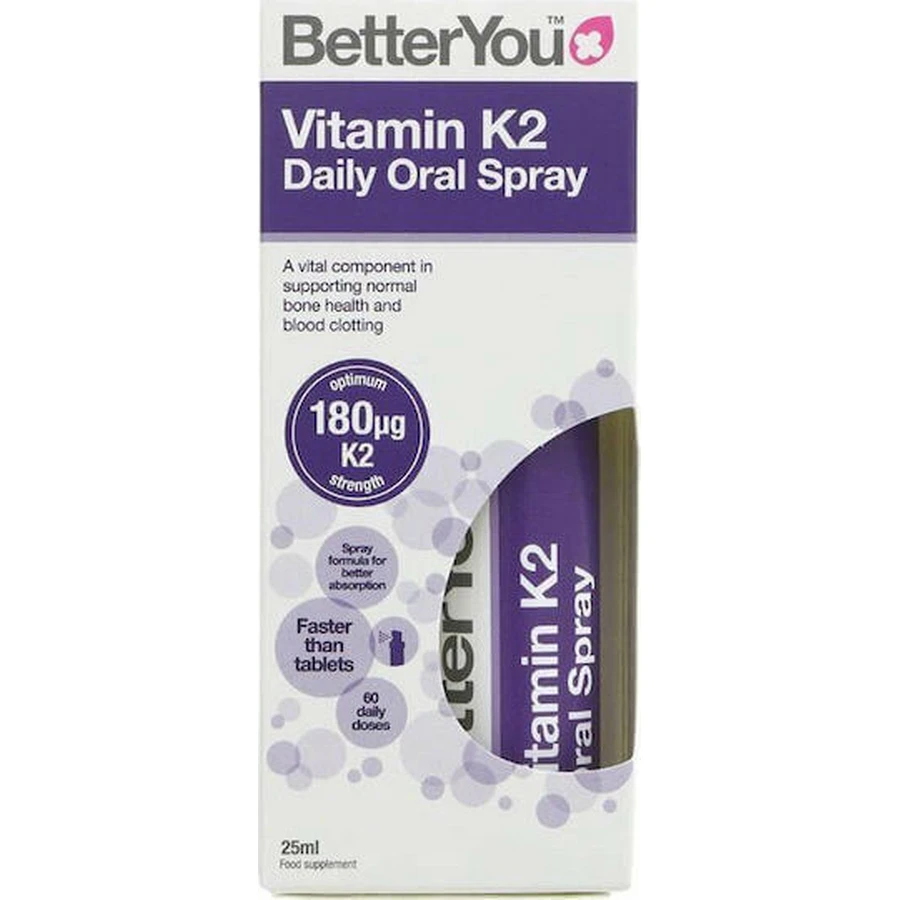 BetterYou Vitamin K2 Daily Oral Spray 180mg 25ml Витамин для здоровья птиц: цены и характеристики