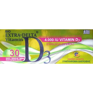 Medichrom Bio Extra Delta Vitamin D3 Вітамін для зміцнення імунної системи та здоров'я яєць 4000iu 30 таблеток