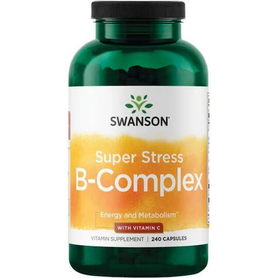 Swanson Super Stress B-Complex with Vitamin C Витамин для энергии, укрепления иммунитета и нервной системы 240 капс: цены и характеристики