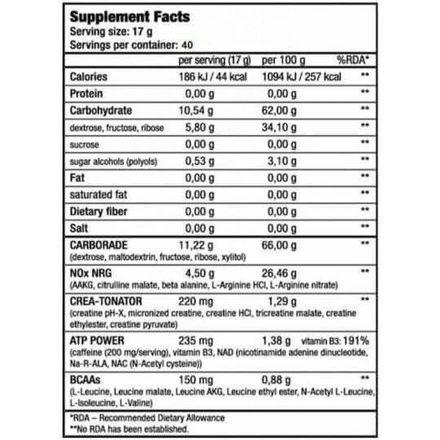 Biotech USA Nitrox Therapy Pre-workout Drink Powder With Amino Energy Blend Pre Workout Supplement 680gr Cranberry: цены и характеристики