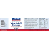 Lamberts Vitamin B-50 Вітамінний комплекс для зміцнення енергії, імунітету та нервової системи 60 таблеток