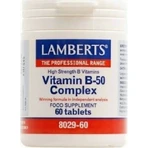 Lamberts Vitamin B-50 Вітамінний комплекс для зміцнення енергії, імунітету та нервової системи 60 таблеток: ціни та характеристики