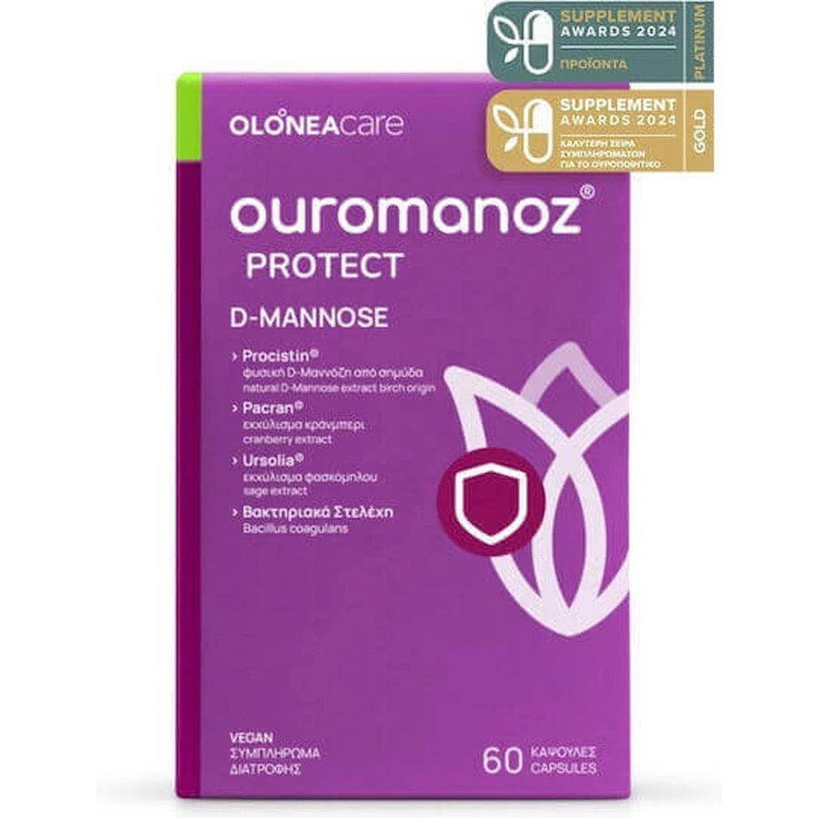 Olonea Ouromanoz Protect D-Mannose Специальная пищевая добавка 60 растительных капсул: цены и характеристики