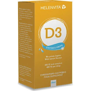 Helenvita Вітамін D3 краплі для зміцнення імунної системи та здоров'я яєць 400iu Лимон 20мл