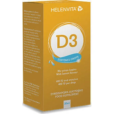 Helenvita Вітамін D3 краплі для зміцнення імунної системи та здоров'я яєць 400iu Лимон 20мл: ціни та характеристики