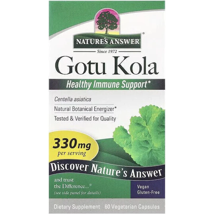 Nature's Answer Gotu Kola 330mg 200gr Gotu Kola 330mg 60 растительных капсул: цены и характеристики