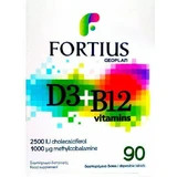 Geoplan Nutraceuticals Фортіус D3 & B12 2500iu 1000mg Полівітамінний комплекс для зміцнення енергії, імунної та нервової системи 2500iu 1000mg 90 таблеток