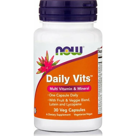 Now Foods Daily Vits Мультивитамины для энергии, иммунной поддержки и волос 30 растительных капсул: цены и характеристики