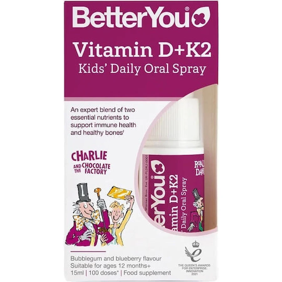 Вітамінний спрей для перорального застосування BetterYou Vitamin D+K2 для зміцнення імунітету та здоров'я яєць 15 мл: ціни та характеристики