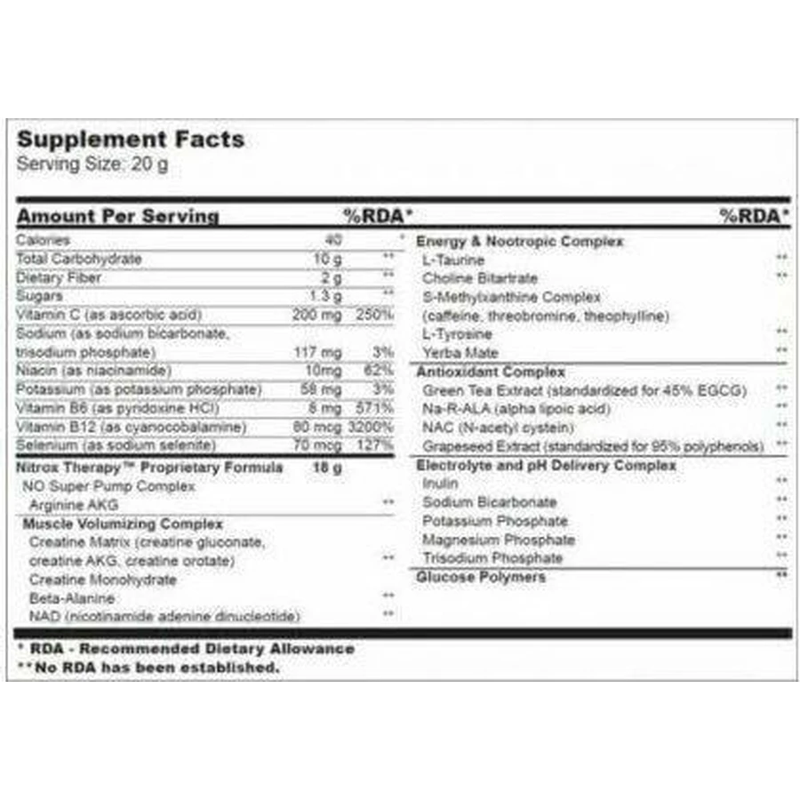 Biotech USA Nitrox Therapy Pre-workout Formula Pre Workout Supplement 680gr Cranberry: цены и характеристики