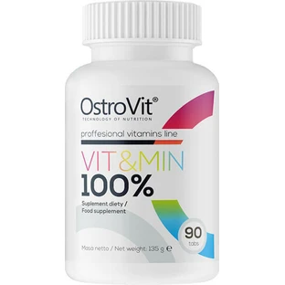 OstroVit 100% Vit & Min Мультивітаміни для енергії, імунної системи та зміцнення шкіри 90 таблеток