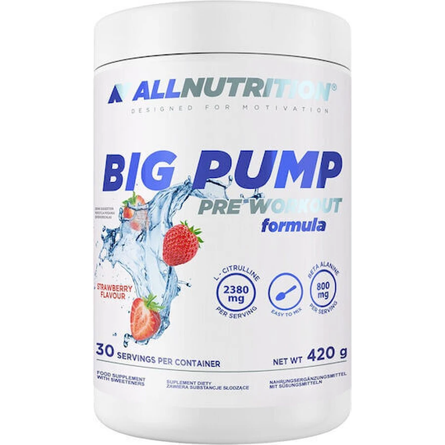 AllNutrition Big Pump Предтреніровочна добавка 420гр Полуниця: ціни та характеристики
