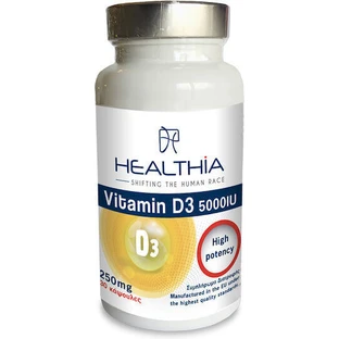Healthia Витамин D3 для поддержки иммунитета и здоровья яиц 5000iu 250 мг 30 софтгелей