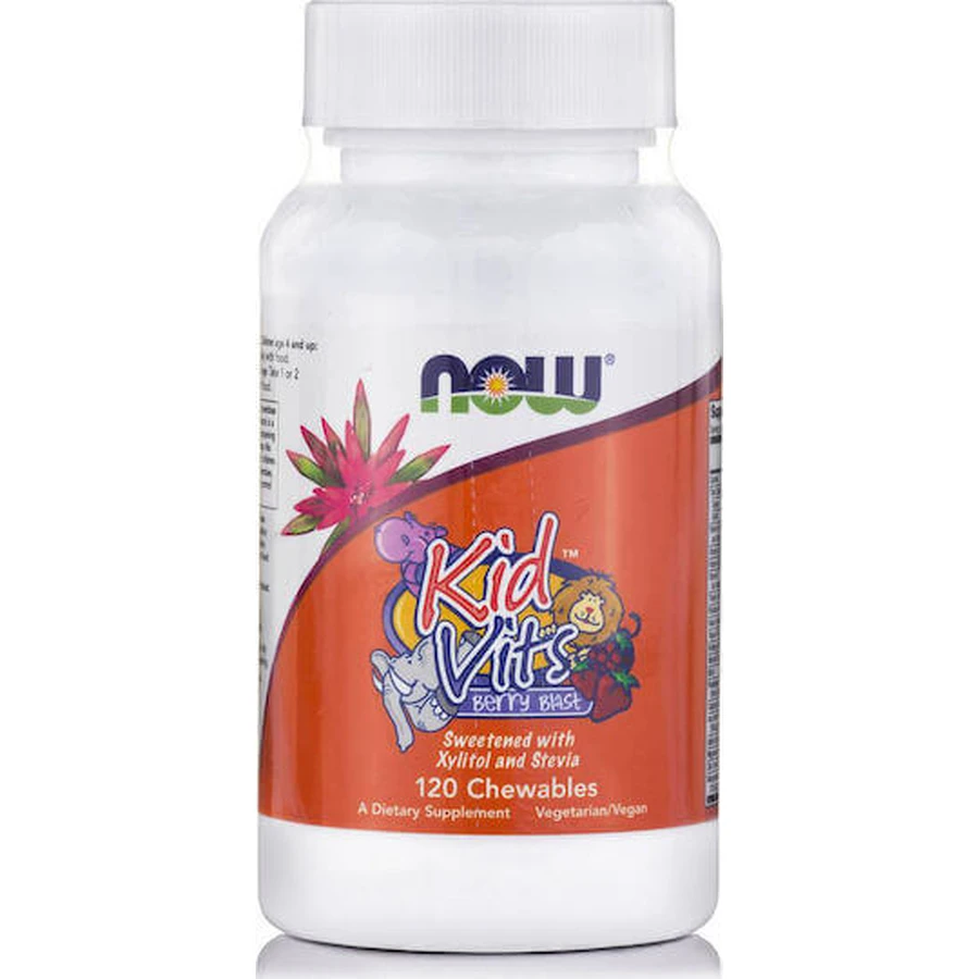 Now Foods Kid Foods Kid Vits Мультивітамінний полівітамінний комплекс для енергії, зміцнення імунітету та волосся Berry Blast 120 жувальних таблеток: ціни та характеристики