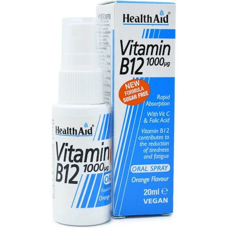 Health Aid Витамин B12 Витамин для здоровья нервной системы 1000 мкг Апельсин 20 мл: цены и характеристики