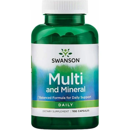 Swanson Multi & Mineral Щоденний мультивітамінний комплекс для зміцнення імунної системи та шкіри 100 капс.: ціни та характеристики