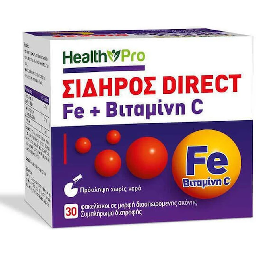 Health Pro Залізо пряме Fe + вітамін С 30 пакетиків: ціни та характеристики