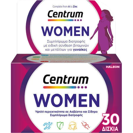Полівітамінний комплекс Centrum Women, спеціально створений для жінок для підвищення енергії та зміцнення імунітету 30 таблеток: ціни та характеристики