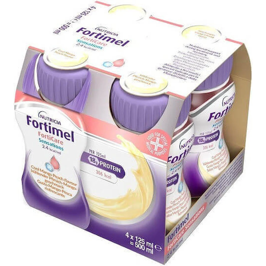 Nutricia Forticare Добавка от тревоги 4 х 31 мл Прохладный персик манго: цены и характеристики