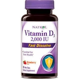 Natrol Вітамін D3 для швидкого розчинення для зміцнення імунітету та здоров'я яєць 2000iu Полуниця 90 таблеток