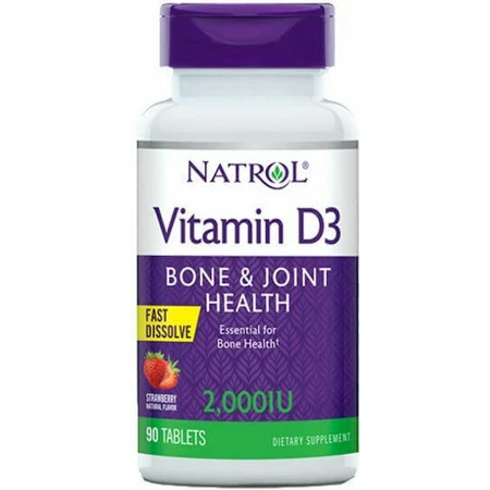 Natrol Витамин D3 Быстрорастворимый витамин для укрепления иммунитета и здоровья яиц 2000iu Клубника 90 таблеток: цены и характеристики